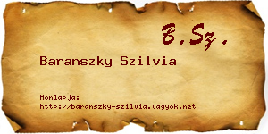 Baranszky Szilvia névjegykártya
